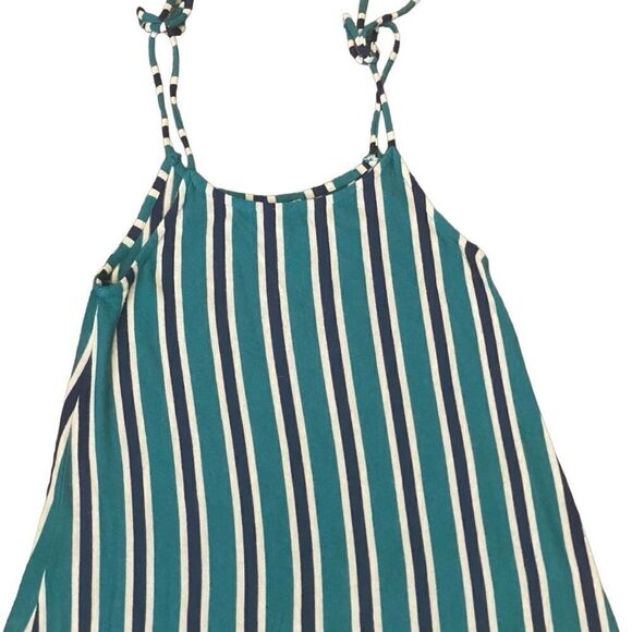 Zara Trafaluc Green/Navy Striped Knit Slip Dress. Size Small. - Picture 5 of 11